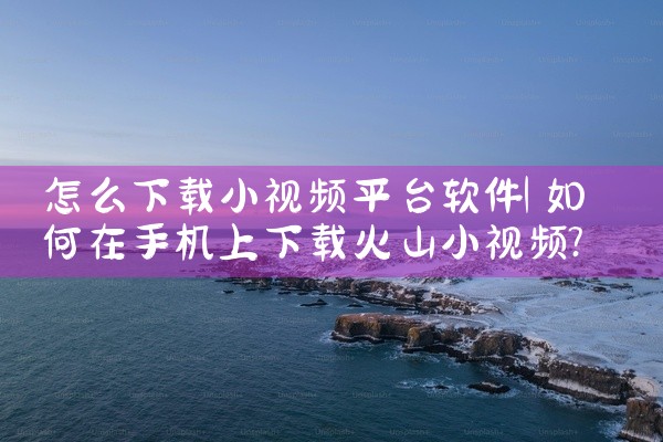 怎么下载小视频平台软件