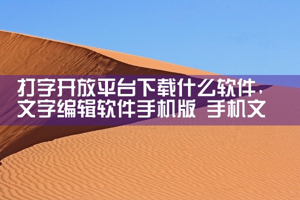 打字开放平台下载什么软件