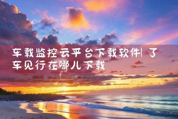 车载监控云平台下载软件
