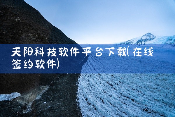 天阳科技软件平台下载