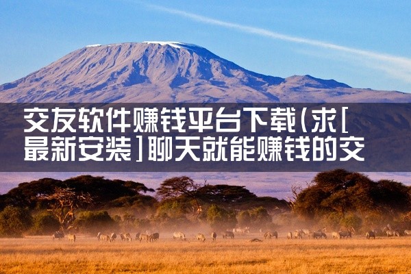 交友软件赚钱平台下载